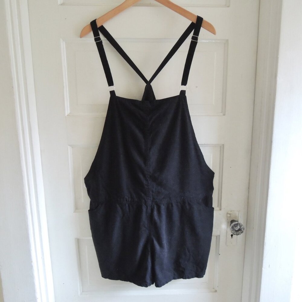 Torrid Black Linen Blend Shortall Stretch Romper 2 (2X)